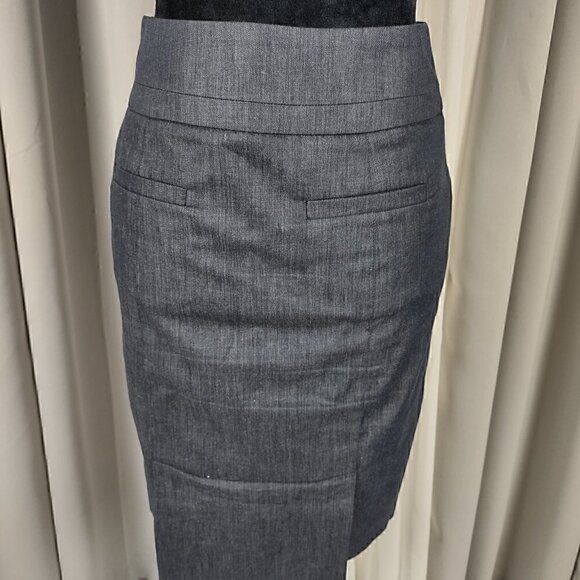 Ann Taylor Loft Women's Charcoal Gray Cotton A-Line Skirt Size 0 - Picture 4 of 10